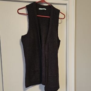 Maurice's dark purple sleeveless cardigan sweater vest